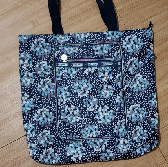 Collapsible bag lesportsac blue zip up - Picture 1 of 3